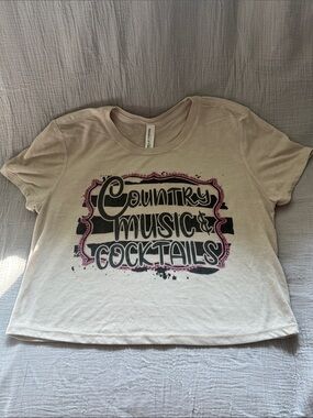 A-COLD-WALL* Cream Graphic 'Country Music & Cocktails' Short Sleeve Tee